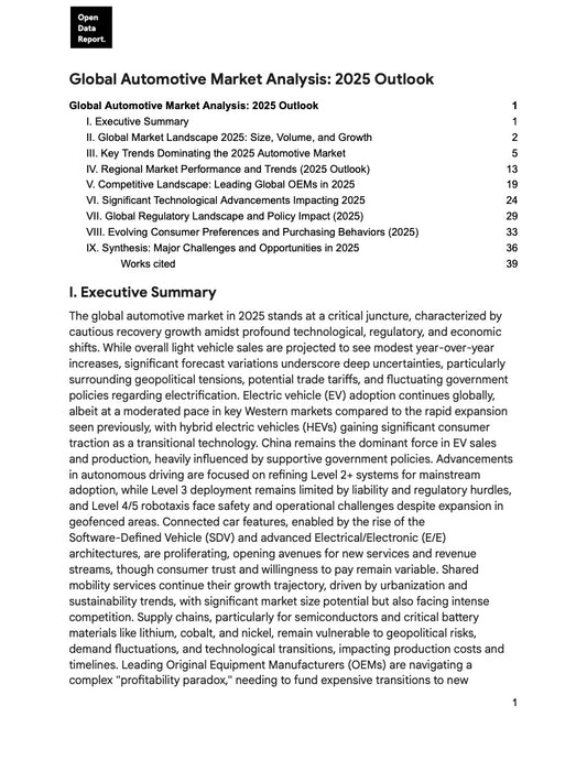 Global Automotive Market Analysis: 2025 Outlook